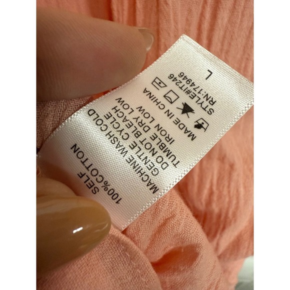 Hailey & Co Blush Pink Long Sleeve Boho Peasant Top Blouse NWT Size Large - Picture 6 of 7